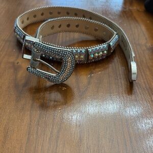 B.B. Simon Silver and Iridescent Belt